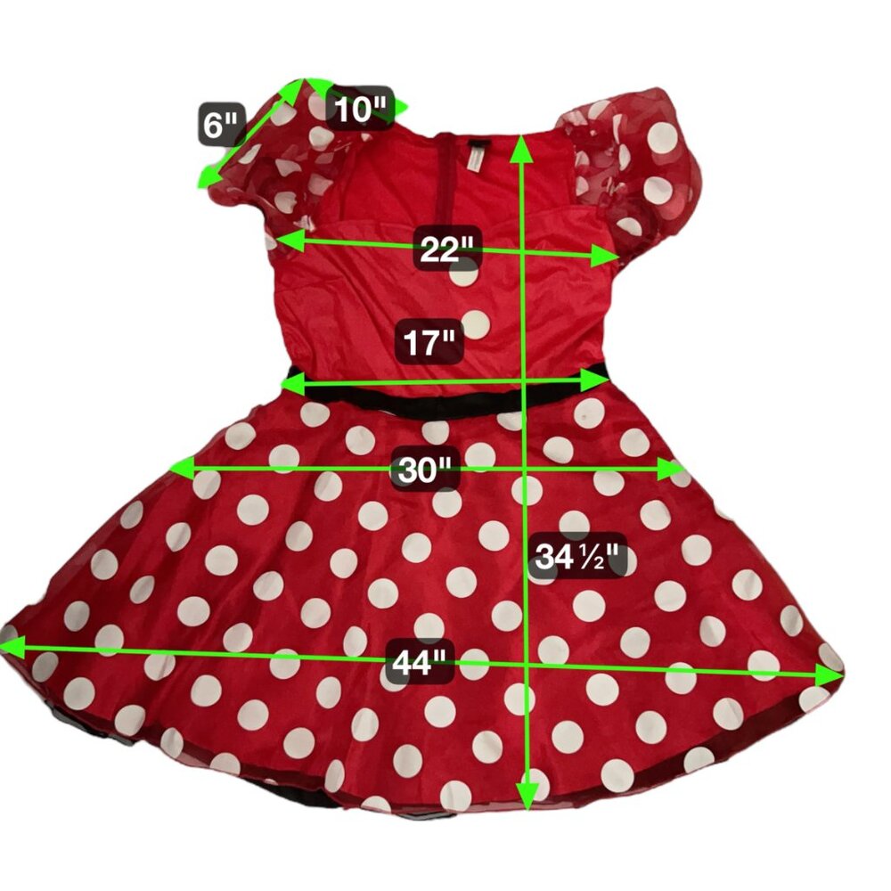Disney Minnie Mouse Dress & Ears Adult 2XL (18β20) | Cosplay Halloween Costume - Picture 16 of 16